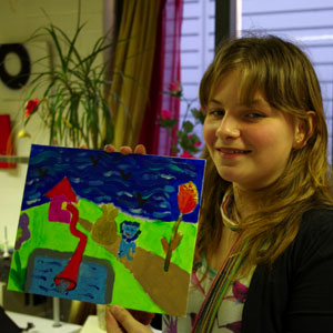 Emma- 12 jaar- schildert haar droom